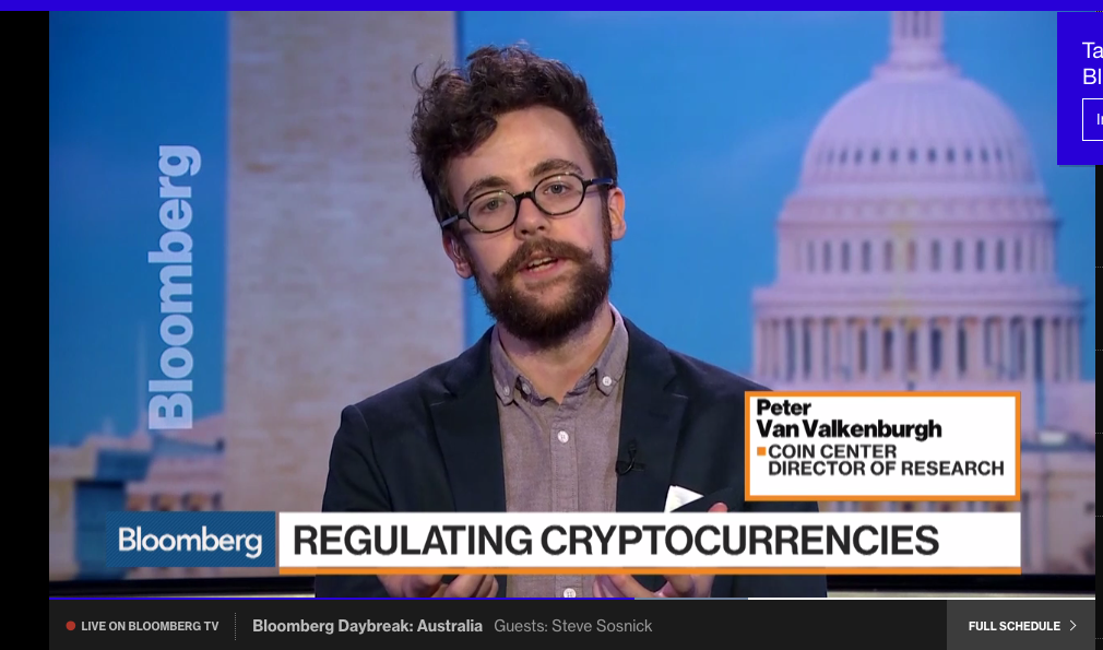  Van Velkanburgh discusses Cryptocurrency regulation on  Bloomberg . 