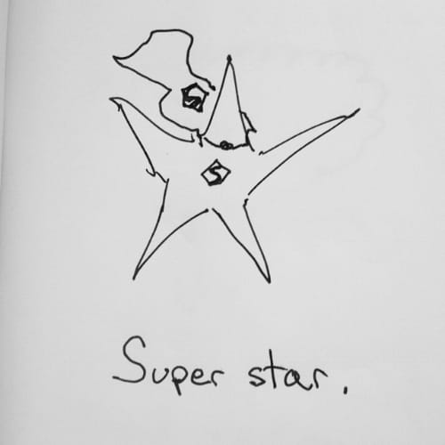  Drawing of a super star. 